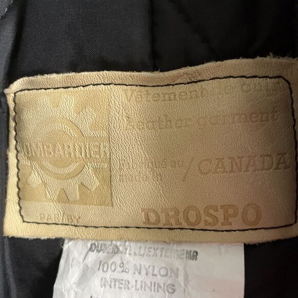 SKI-DOO Vintage Leather Jacket Bombardier Canada Men's Snowmobile Size 42 L/XL - Picture 8 of 9